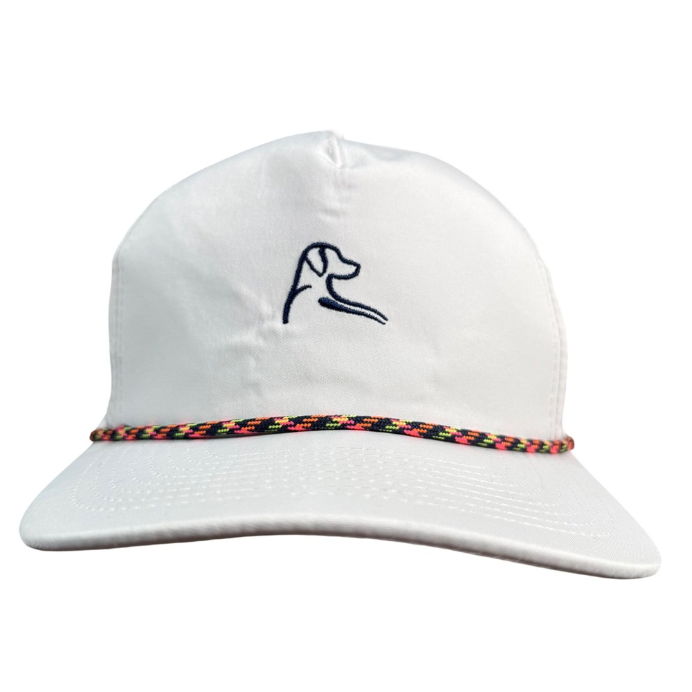 Rhoback The Ridgeback Rope Hat Mens OSFA White Performance Snapback Cap Golf Dog